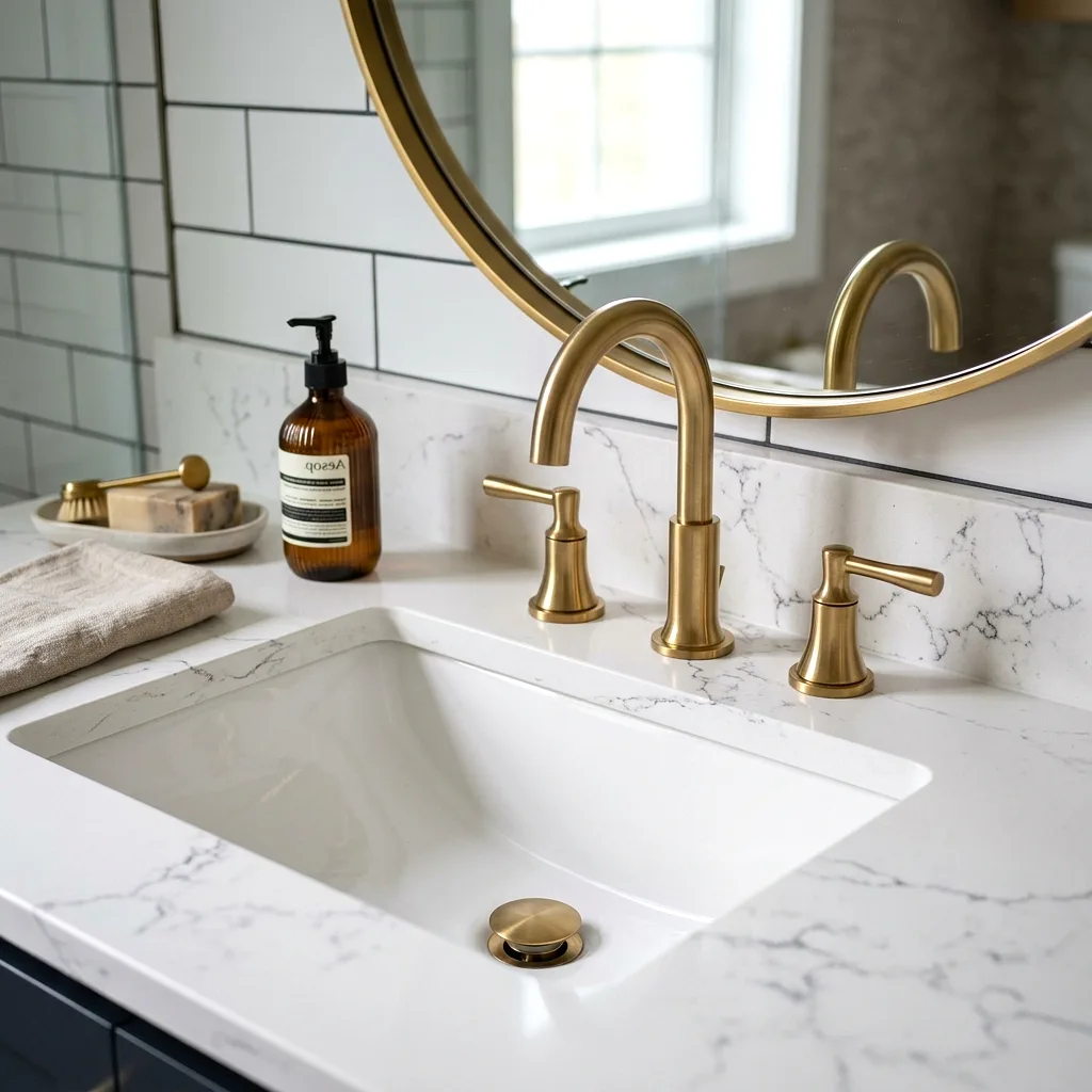 Installed Custom Quartz Countertop on Guest Vanity Case Study