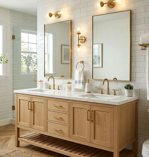 Vanity Cabinet Measurement Template and Countertop Cutout Detail