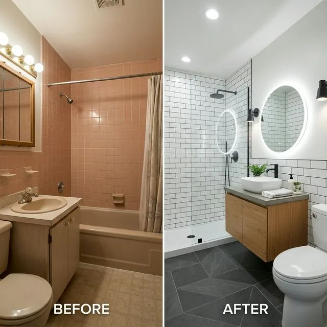 Custom tile shower installation Puyallup WA — before and after transformation