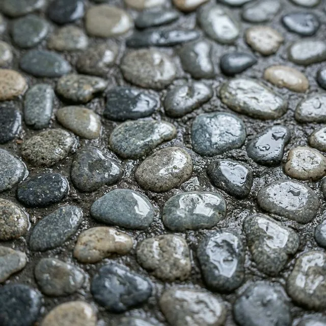 Textured pebble slip proof tiles